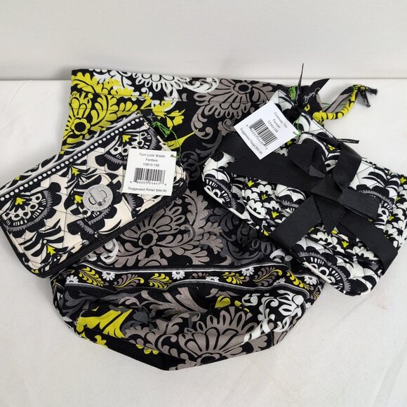 Vera Bradley Handbags - Vera Bradley Fanfare combo - Turn lock wallet, Cosmetic Trio and Ditty bag